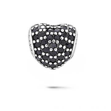Perles en argent sterling 925 en forme de coeur avec bijoux CZ